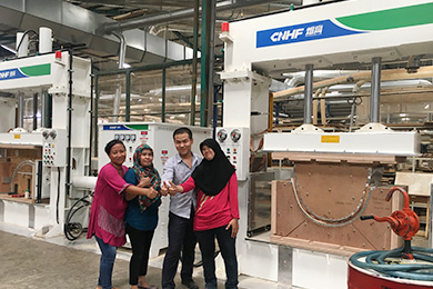 HF hot press machine scene in Indonesia